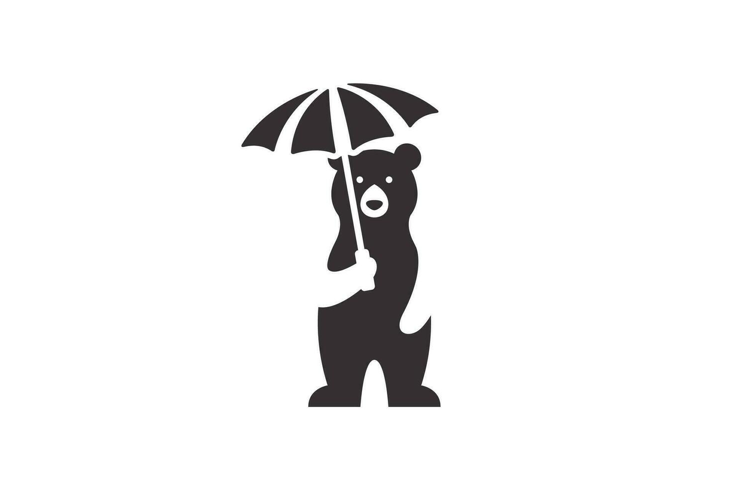 parapluie ours logo conception vecteur graphique