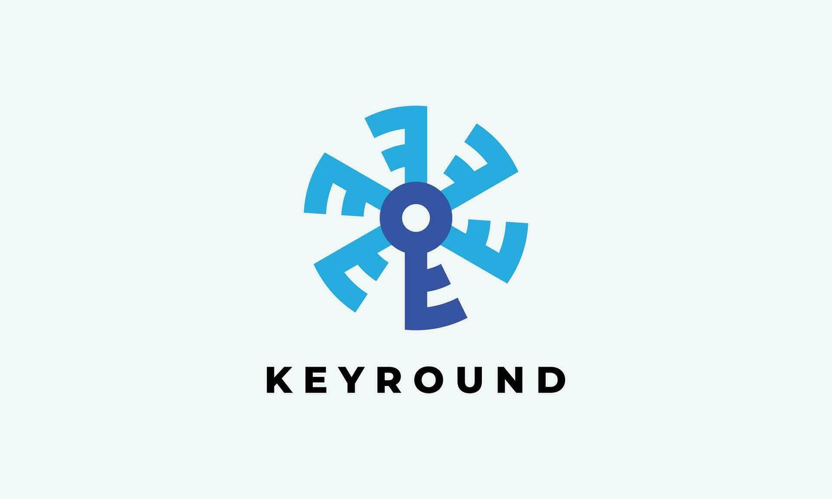 cercle clé La technologie logo lettre F logotype vecteur