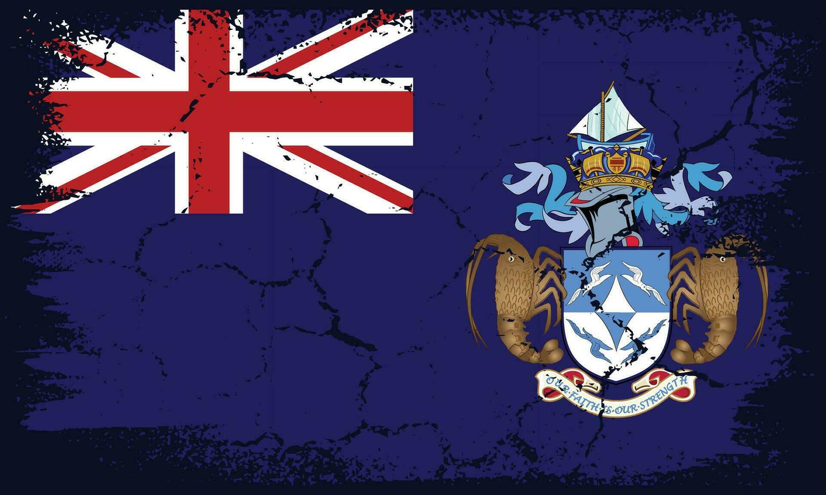 plat conception grunge Tristan da cunha drapeau Contexte vecteur