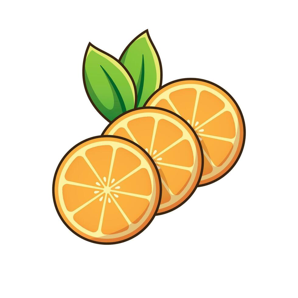 Orange tranches. adapté pour décoration, autocollant, icône et autre. vecteur