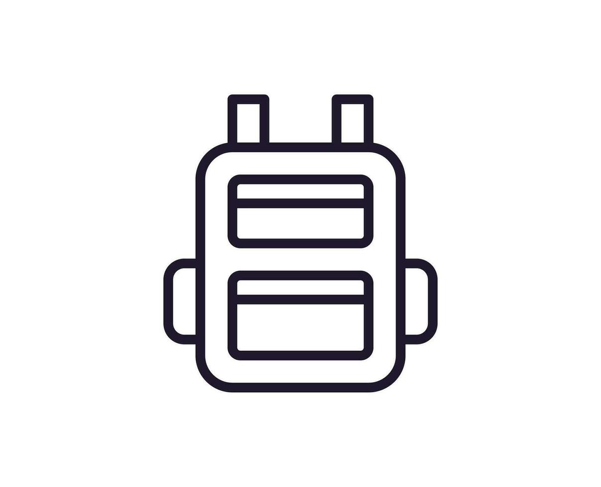 icône de ligne de sac à dos sur fond blanc vecteur