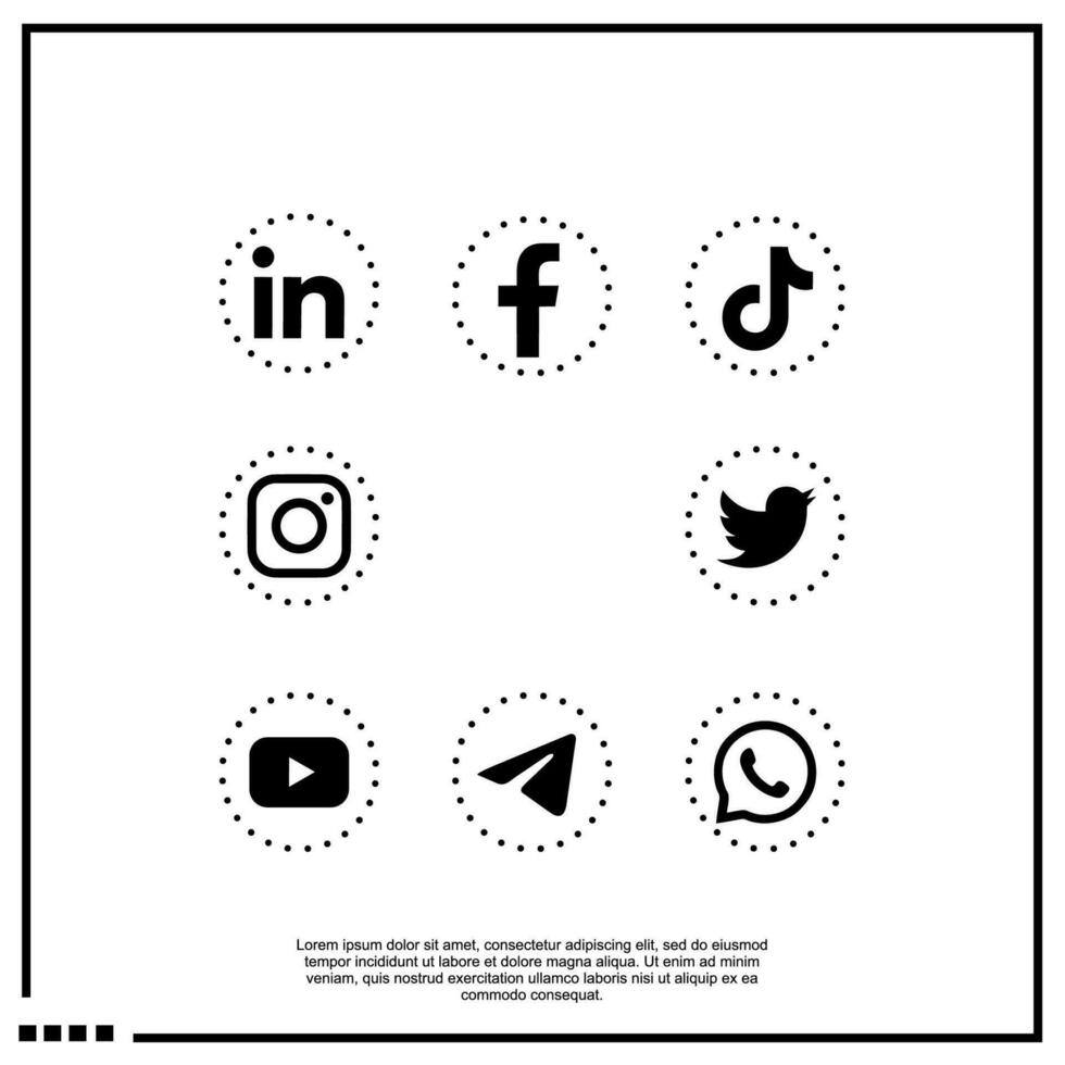 social médias pour Facebook, LinkedIn, Youtube, Twitter, Instagram, TIC Tac vecteur