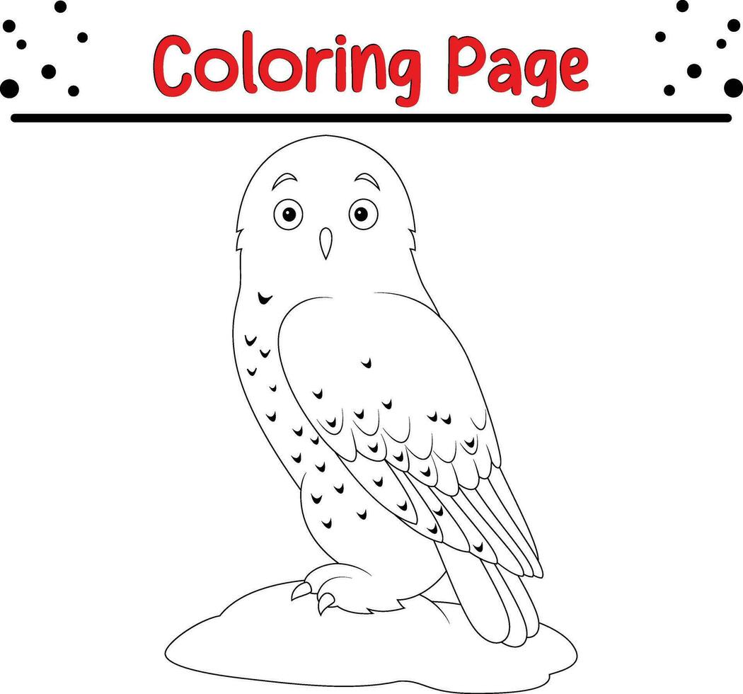 mignonne hibou oiseau dessin animé coloration page illustration vecteur. oiseau coloration livre pour enfants. vecteur