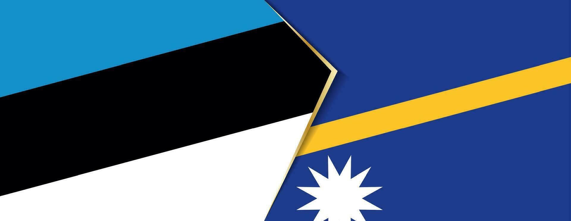 Estonie et nauru drapeaux, deux vecteur drapeaux.