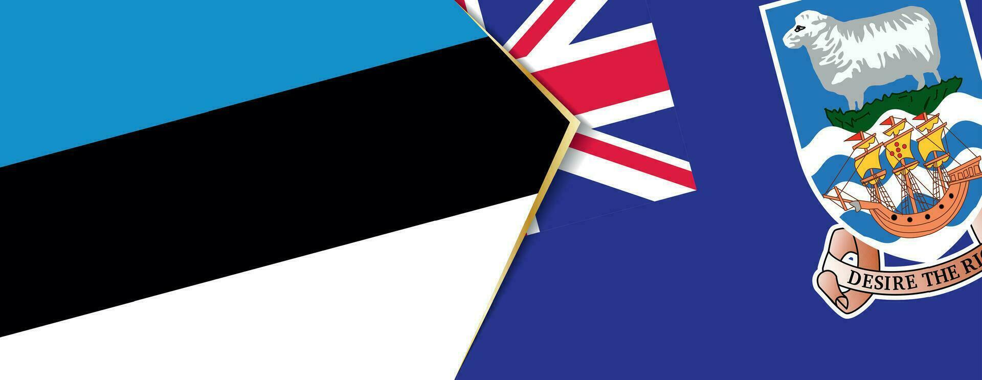 Estonie et Falkland îles drapeaux, deux vecteur drapeaux.