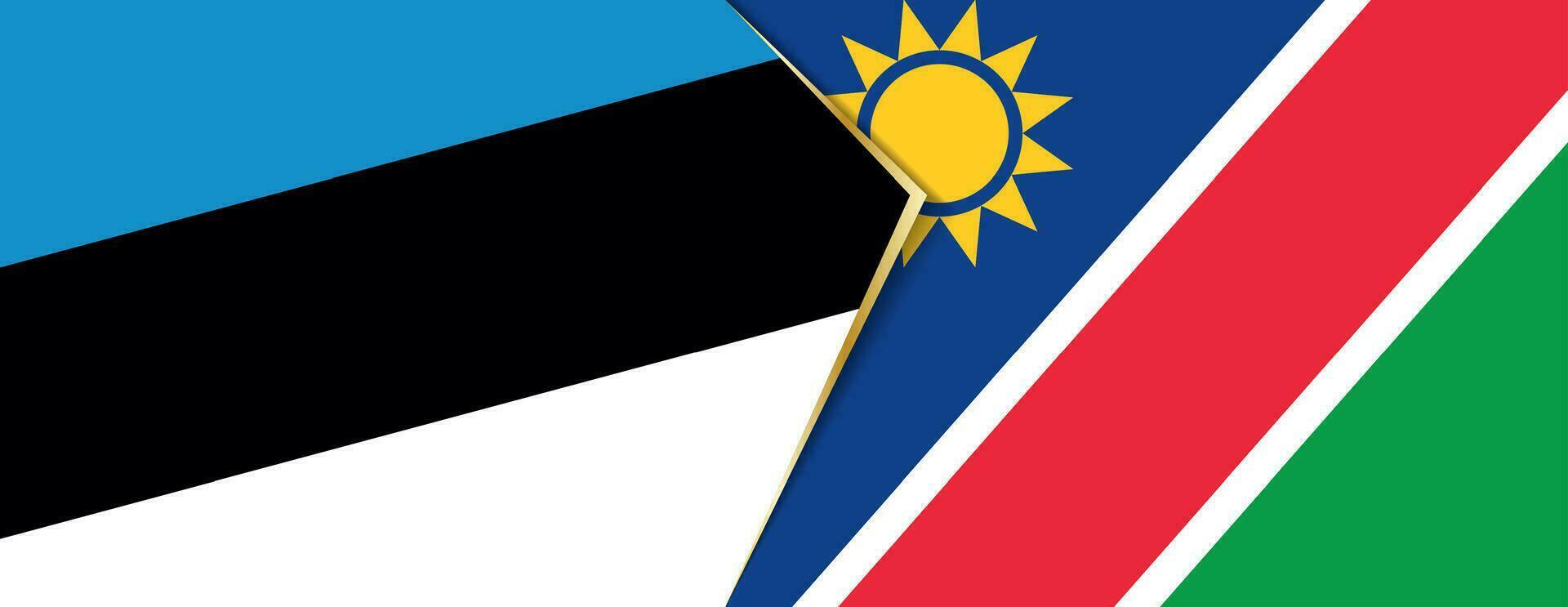 Estonie et Namibie drapeaux, deux vecteur drapeaux.