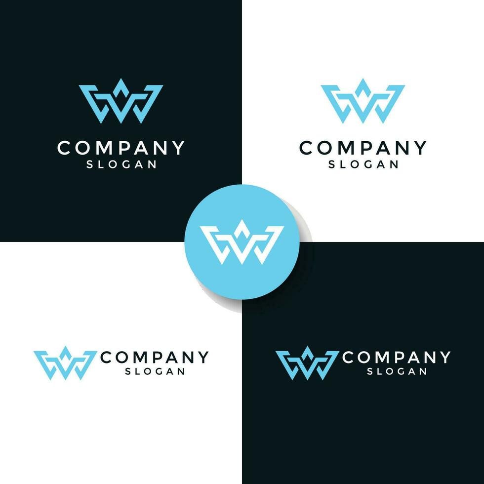 initiale lettre wv ou vw monogramme logo vecteur