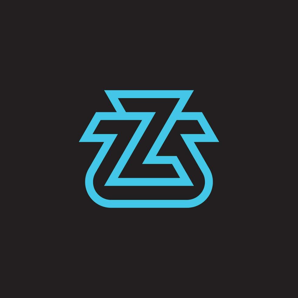 moderne et minimaliste initiale lettre zu ou uz monogramme logo vecteur