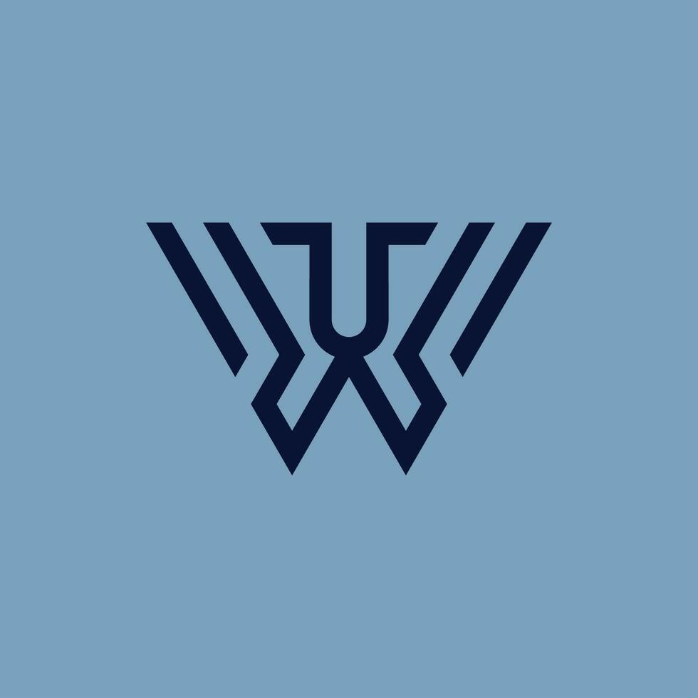 initiale lettre uw ou wu monogramme logo vecteur