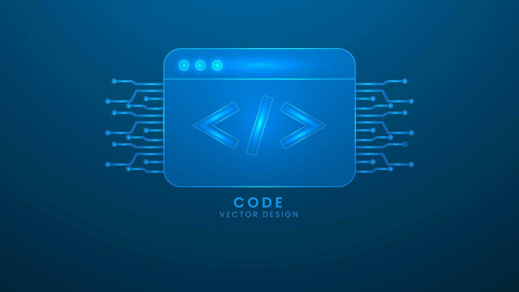 programmation code développement. ordinateur programmation et développement logiciel. vecteur illustration avec lumière effet et néon
