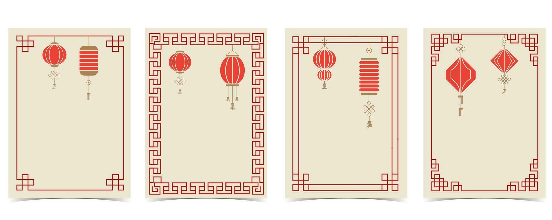 chinois Nouveau année Contexte avec cadre, bordure.modifiable vecteur illustration pour carte postale,a4 Taille