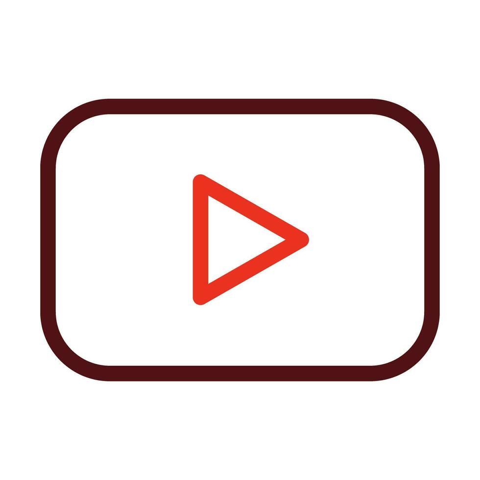 Youtube vecteur épais ligne deux Couleur Icônes pour personnel et commercial utiliser.