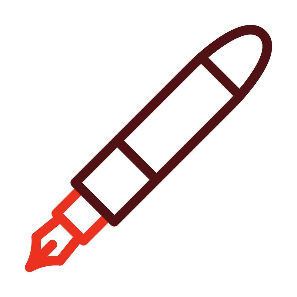 Fontaine stylo vecteur épais ligne deux Couleur Icônes pour personnel et commercial utiliser.