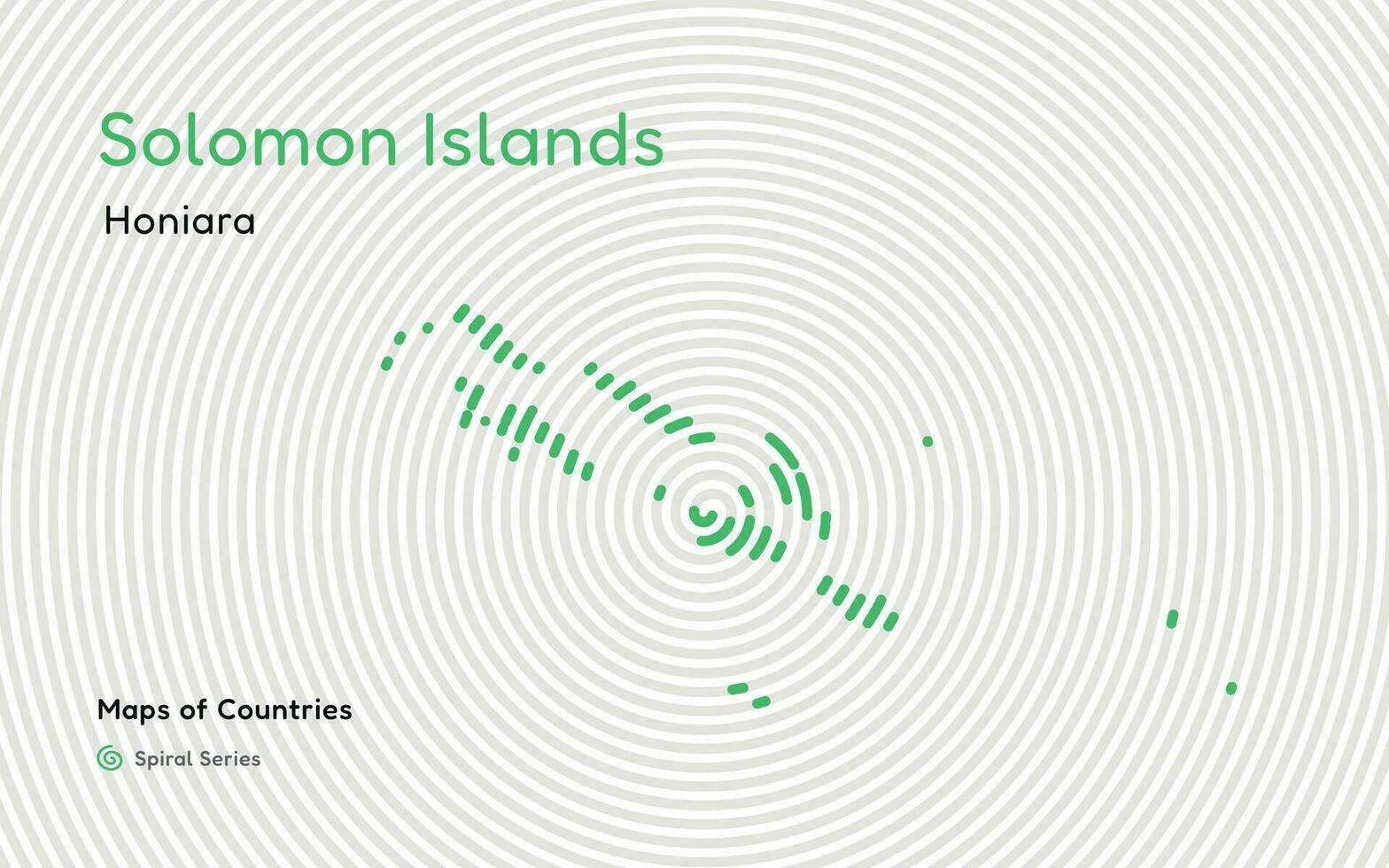 Créatif carte de Salomon îles. politique carte. honiara. capital. monde des pays vecteur Plans série. spirale empreinte digitale séries