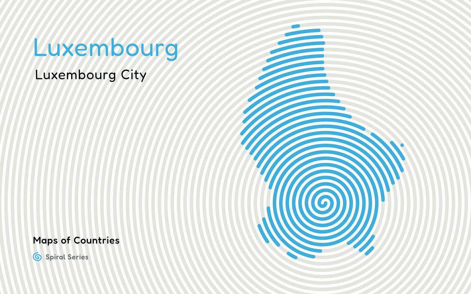 Créatif empreinte digitale carte de Luxembourg. politique carte. Luxembourg ville vecteur