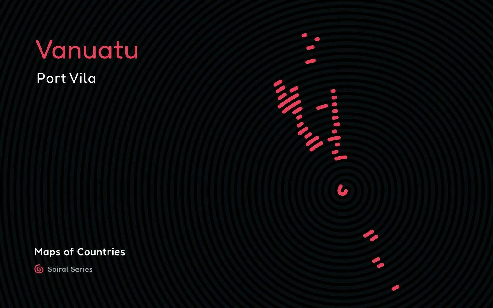 Créatif carte de Vanuatu. politique carte. Port vila. capital. monde des pays vecteur Plans série. spirale empreinte digitale séries