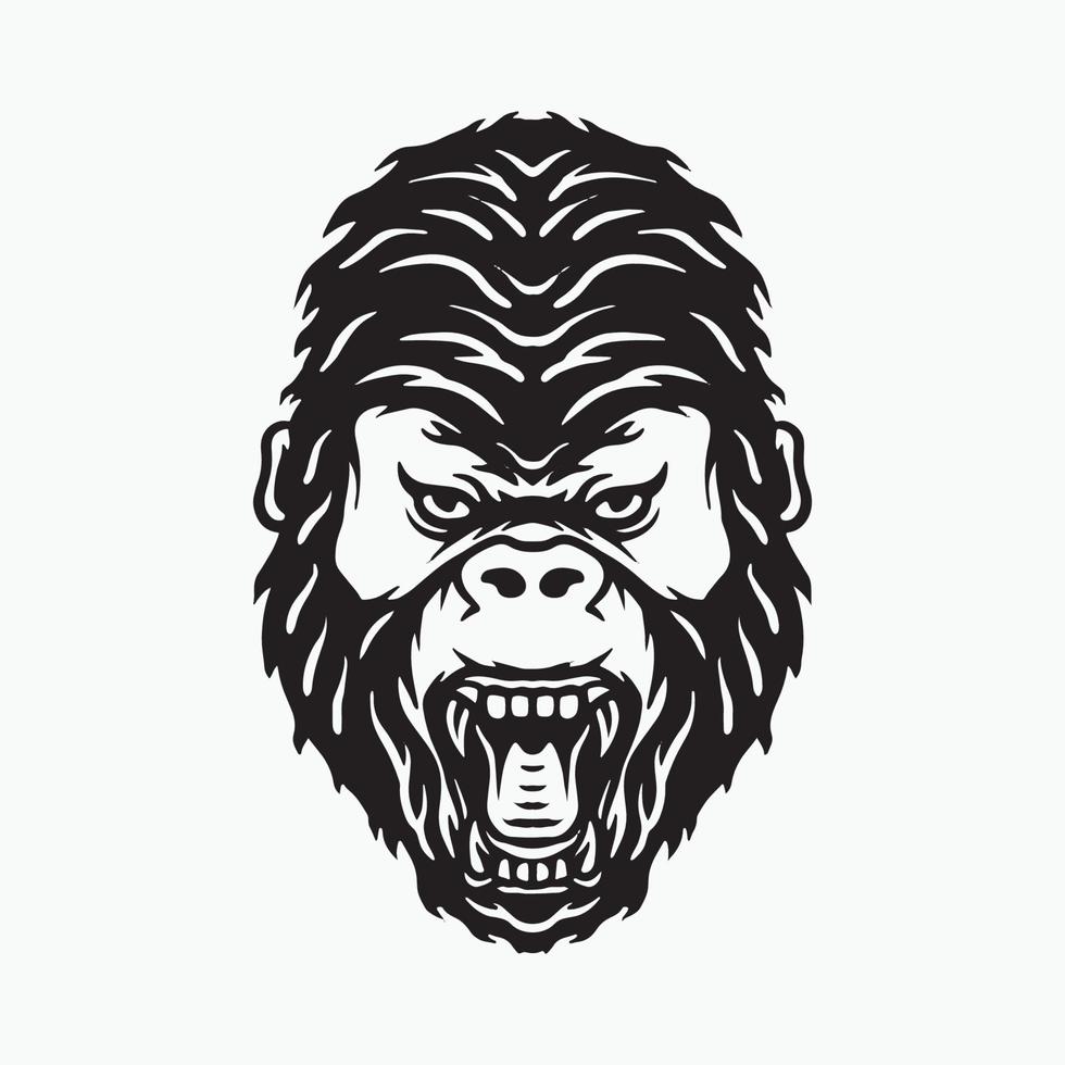 dessin de visage de gorille vecteur