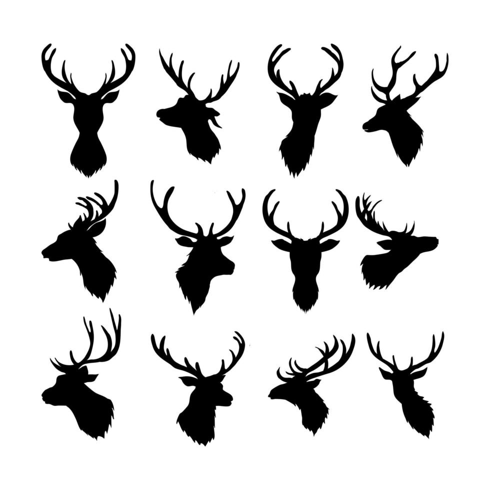 silhouette de tête de cerf vecteur