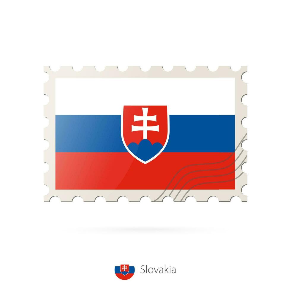 affranchissement timbre avec le image de la slovaquie drapeau. vecteur