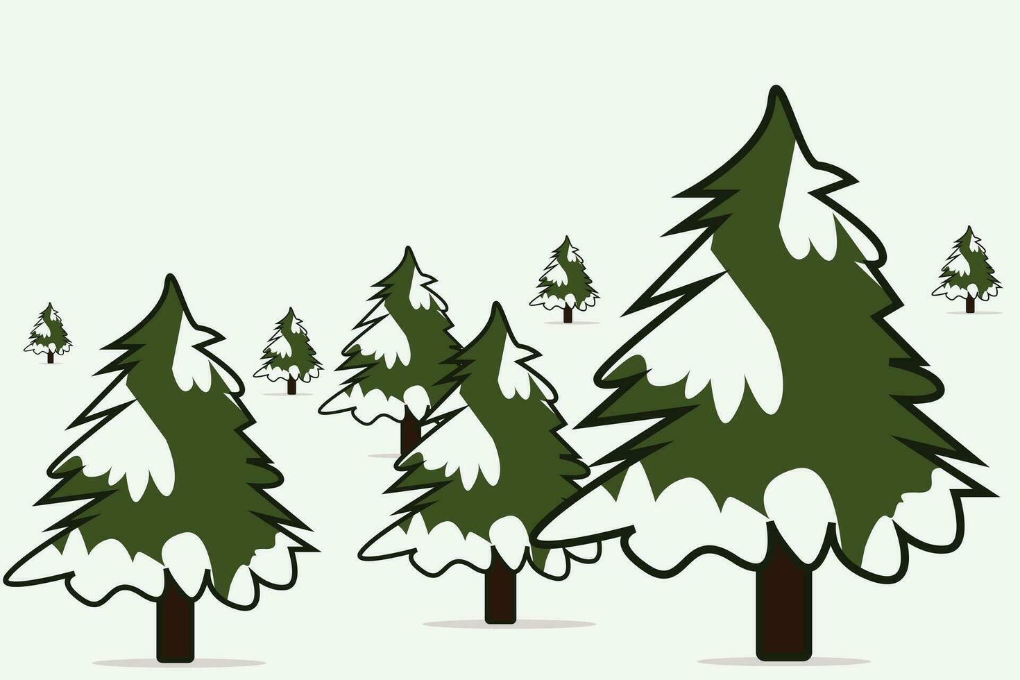 vecteur collection de pin des arbres couvert dans neige, Noël arbre décorations, pin ornements, Noël vacances. vecteur illustration