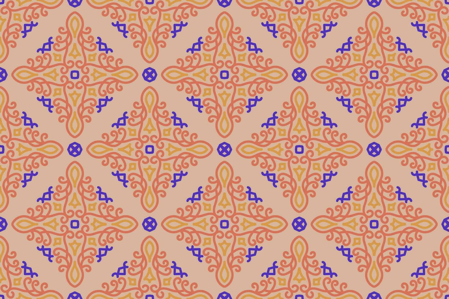 Oriental modèle. Orange et bleu Contexte avec arabe ornements. motifs, Contexte et fond d'écran pour votre conception. textile ornement. vecteur illustration.