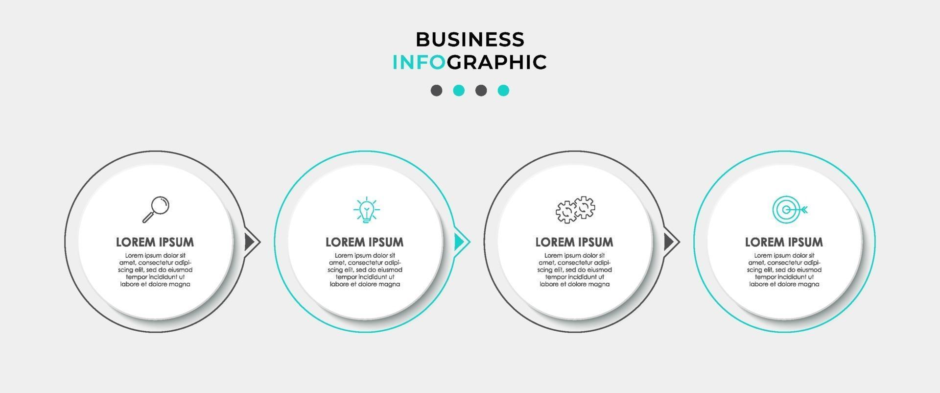 modèle de conception infographique avec icônes et 4 options ou étapes vecteur