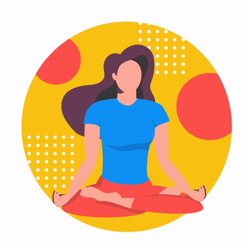 yoga en ligne. girl coach donne une leçon en direct. concept vecteur