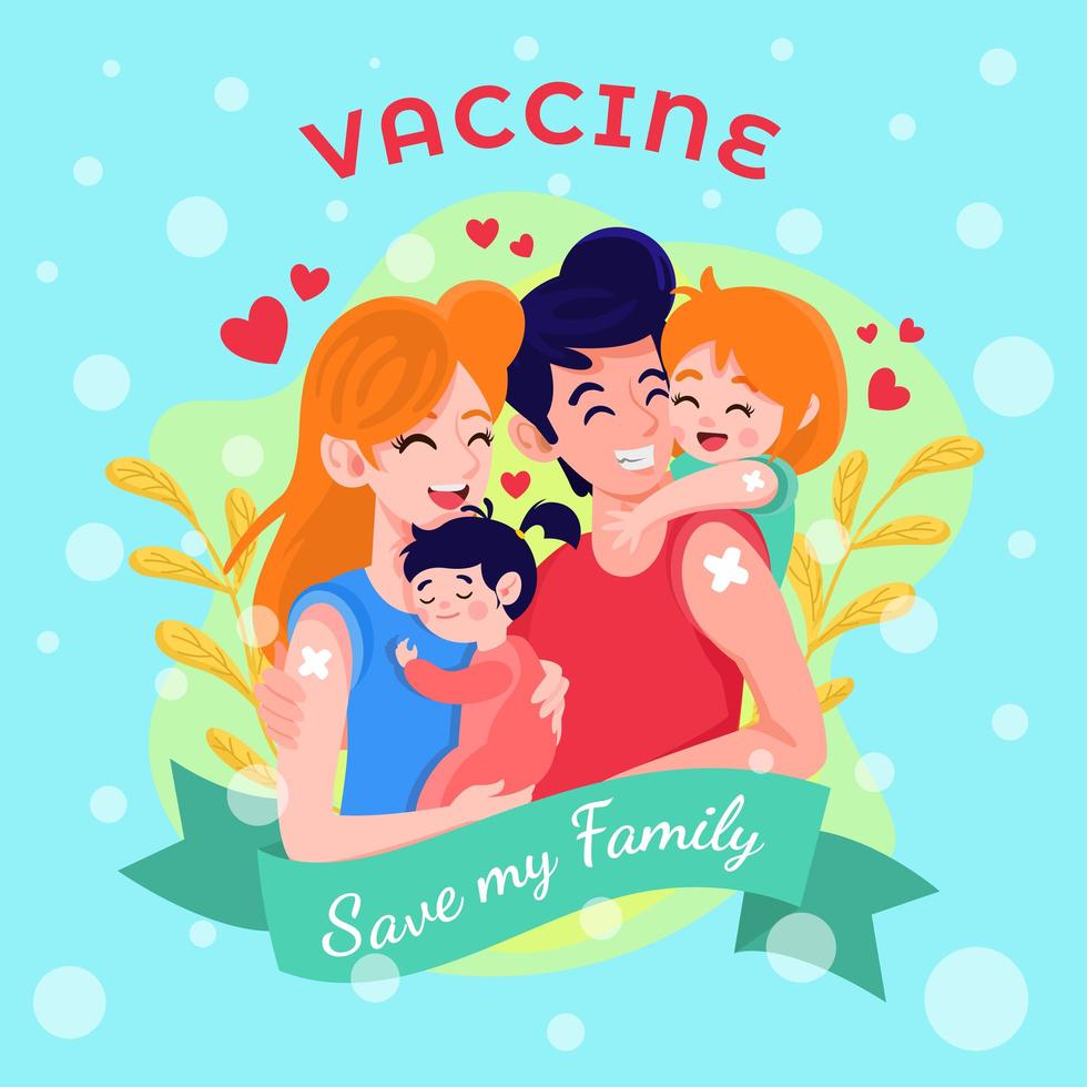 le vaccin sauve notre famille vecteur