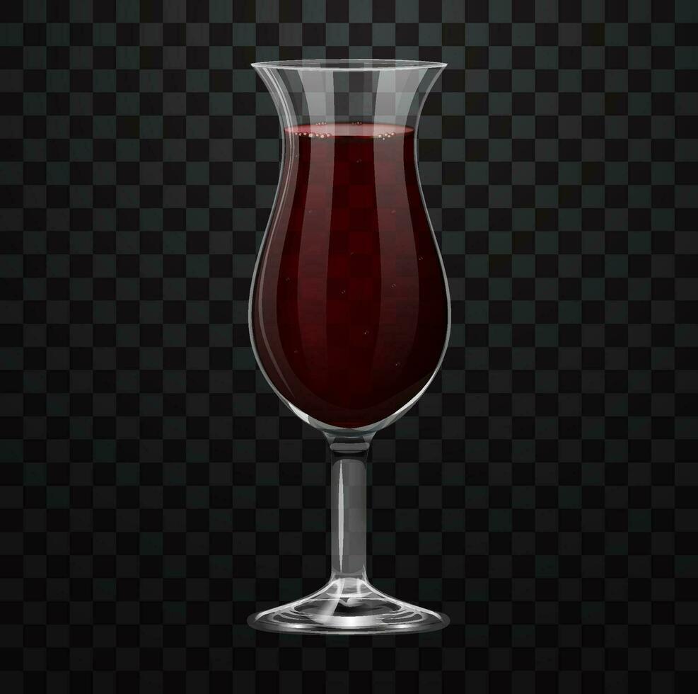 réaliste rouge cocktail verre isolé sur transparent Contexte vecteur