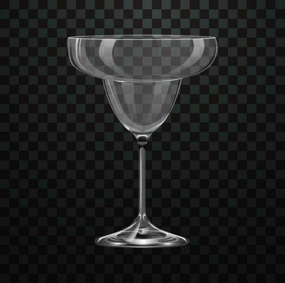 réaliste vide Margarita verre isolé sur transparent Contexte vecteur