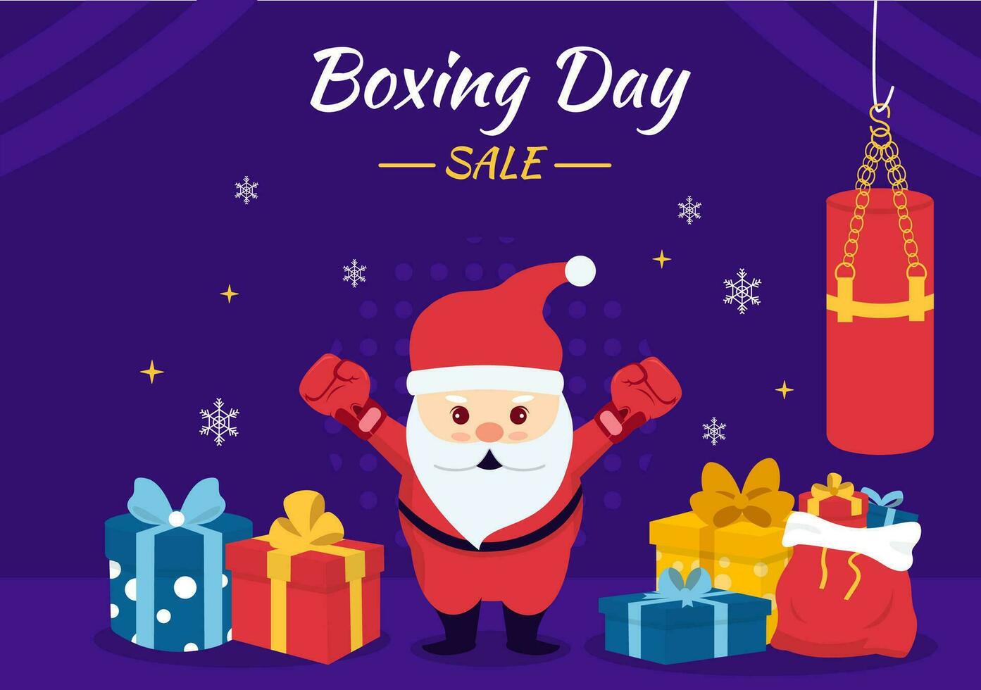 boxe journée vente vecteur illustration avec remise spécial offre étiquette prix et cadeau boîte dans plat dessin animé pour promotion La publicité Contexte conception