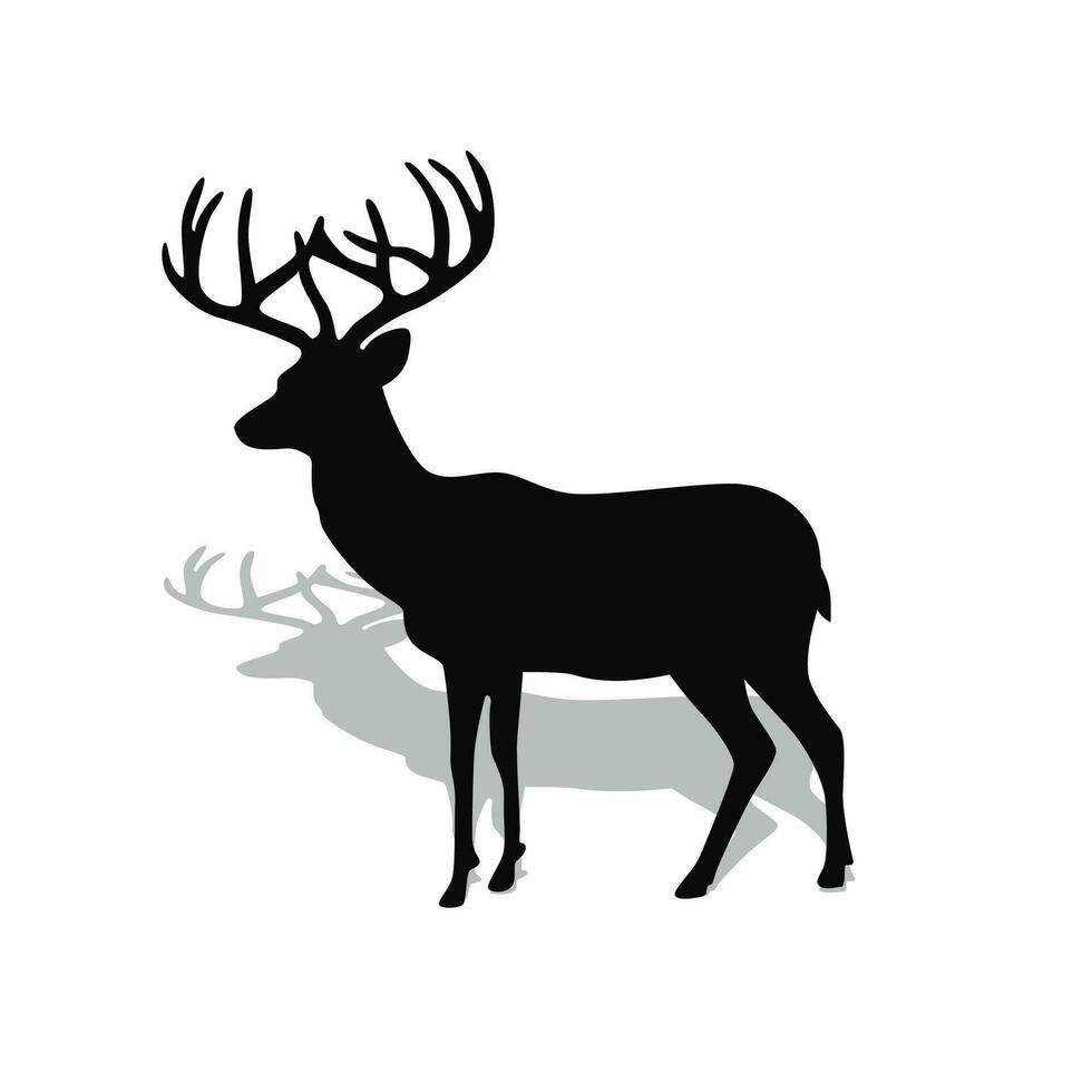 cerf silhouette, sauvage cerfs, homme, femelle et chevreuil cerf vecteur