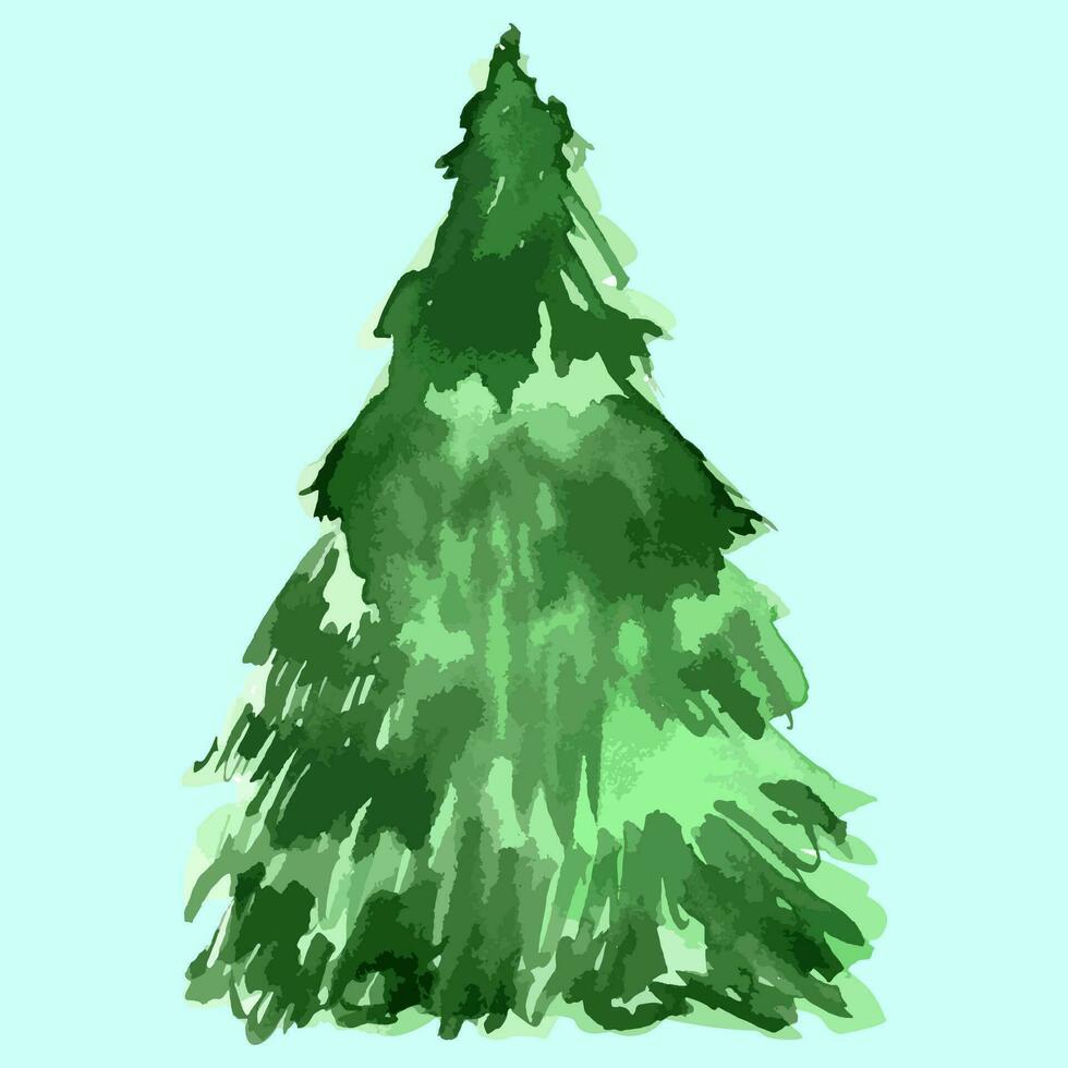 aquarelle vecteur Noël arbre. à feuilles persistantes illustration. isolé Nouveau an.