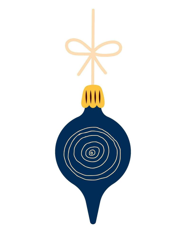 décoratif bleu Noël arbre jouet. vecteur illustration. Noël vacances décoration.