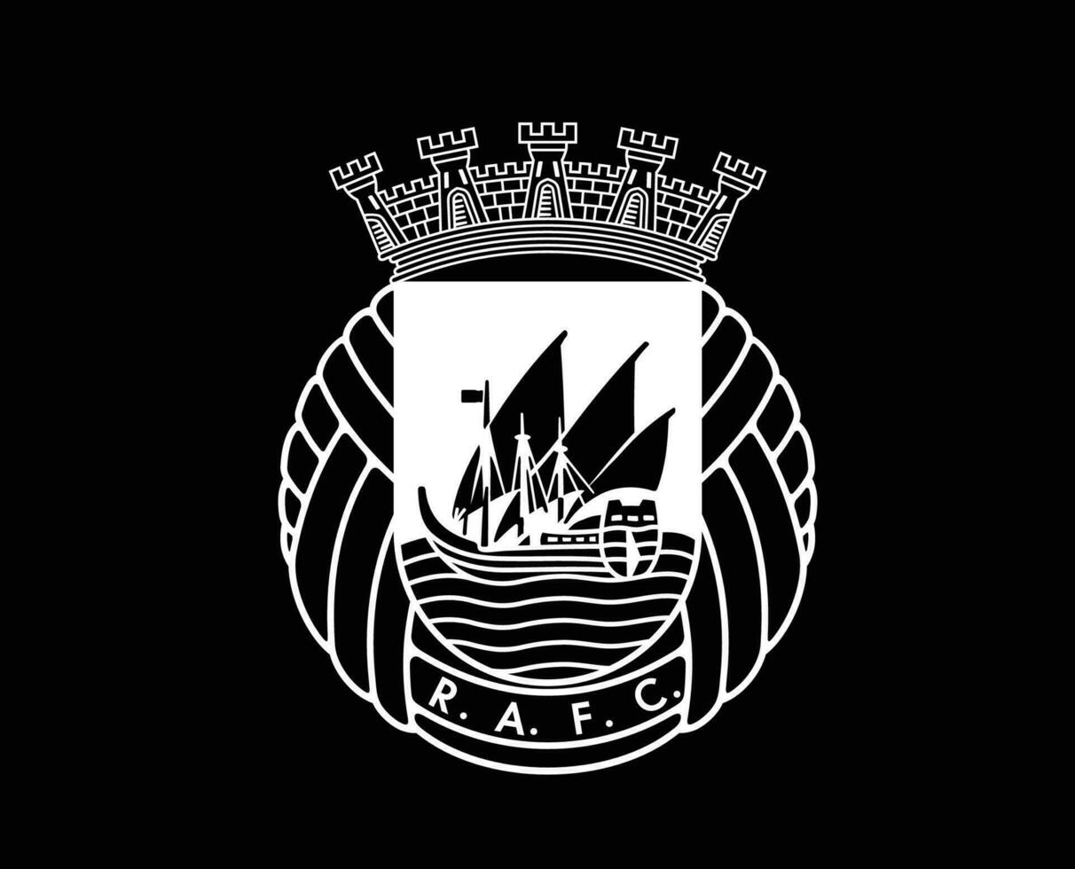 Rio ave fc club logo symbole blanc le Portugal ligue Football abstrait conception vecteur illustration avec noir Contexte