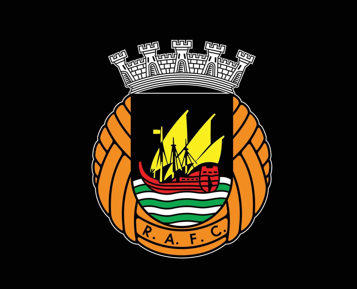 Rio ave fc club logo symbole le Portugal ligue Football abstrait conception vecteur illustration avec noir Contexte