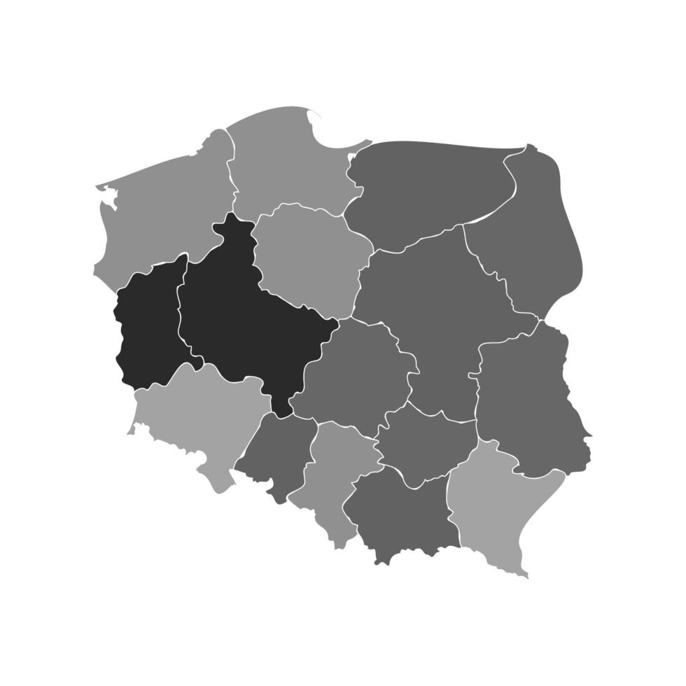 carte grise divisée de la pologne vecteur