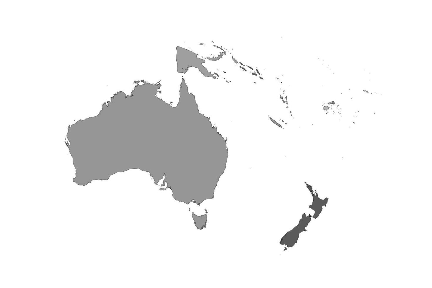 carte grise divisée de l'océanie vecteur