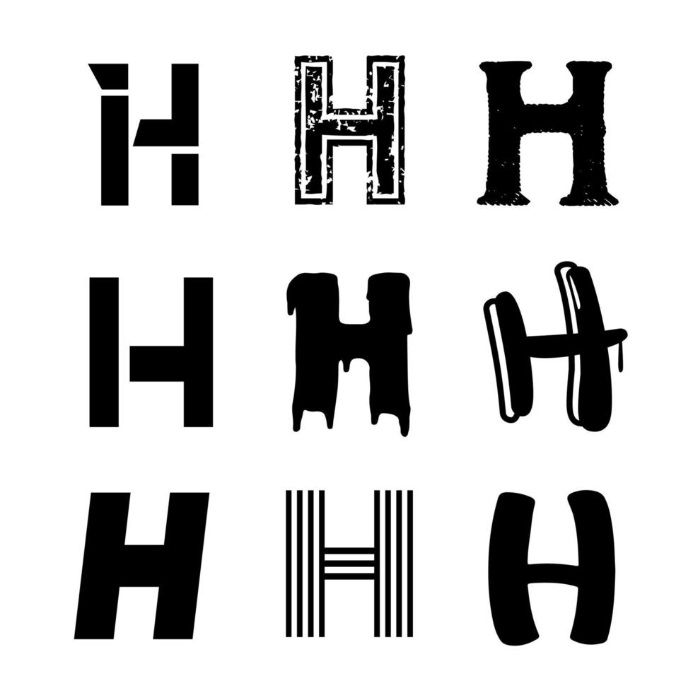 conception de l'alphabet majuscule h vecteur
