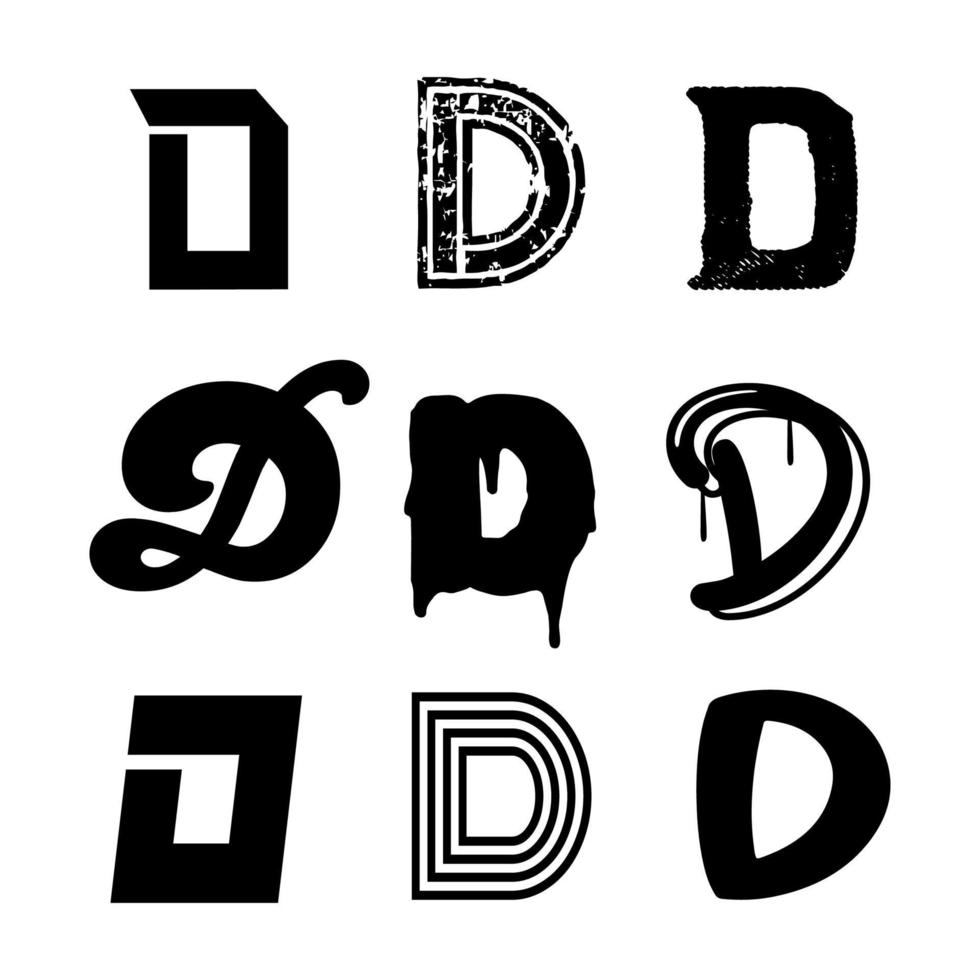 conception de l'alphabet majuscule d vecteur