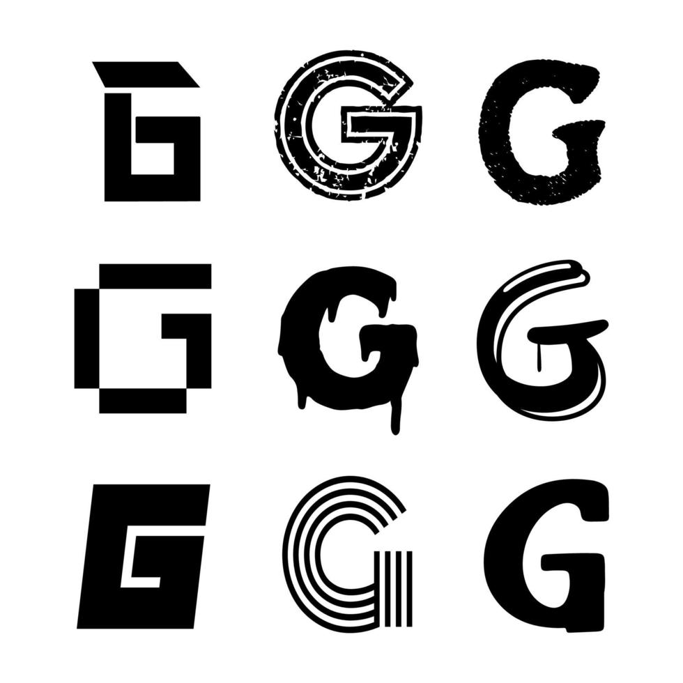 conception de l'alphabet majuscule g vecteur