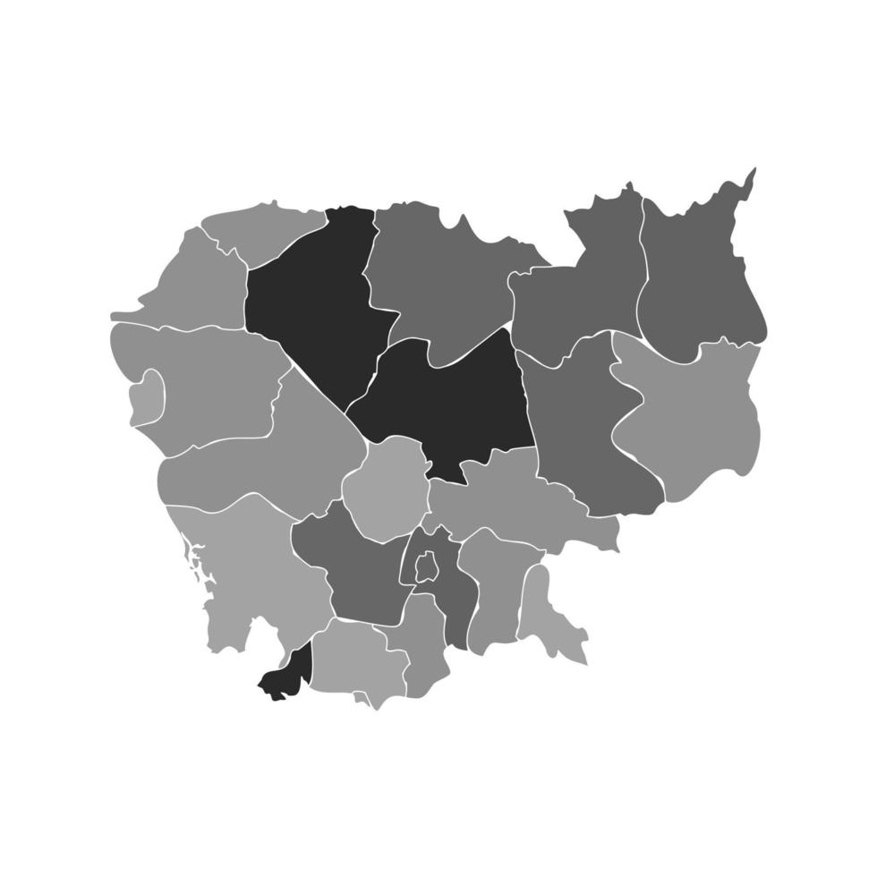 carte grise divisée du cambodge vecteur