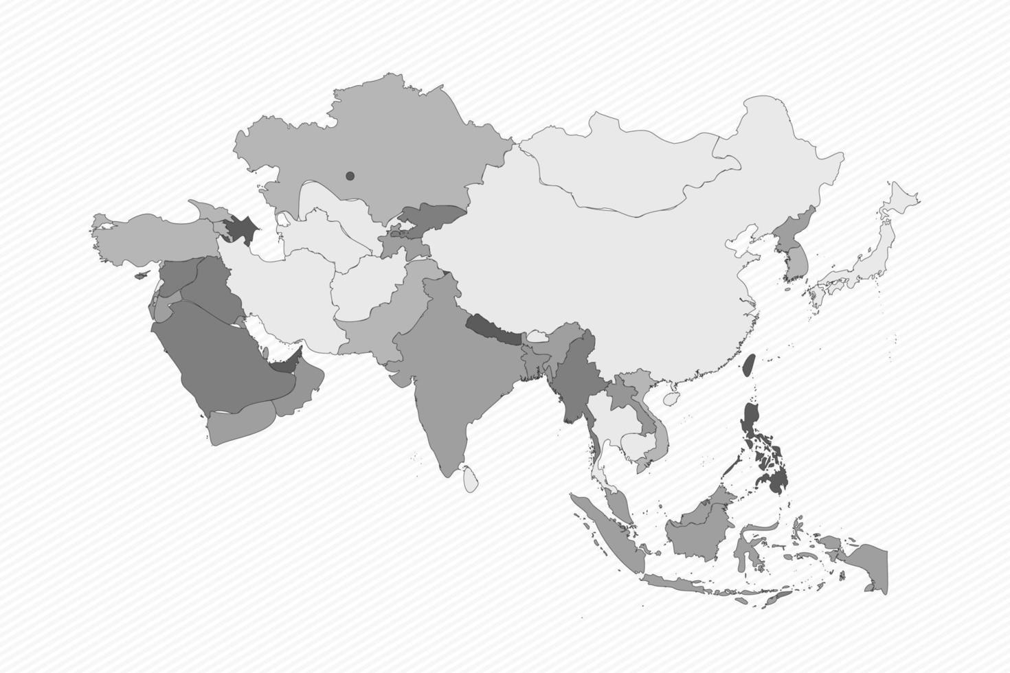 carte grise divisée de l'asie vecteur