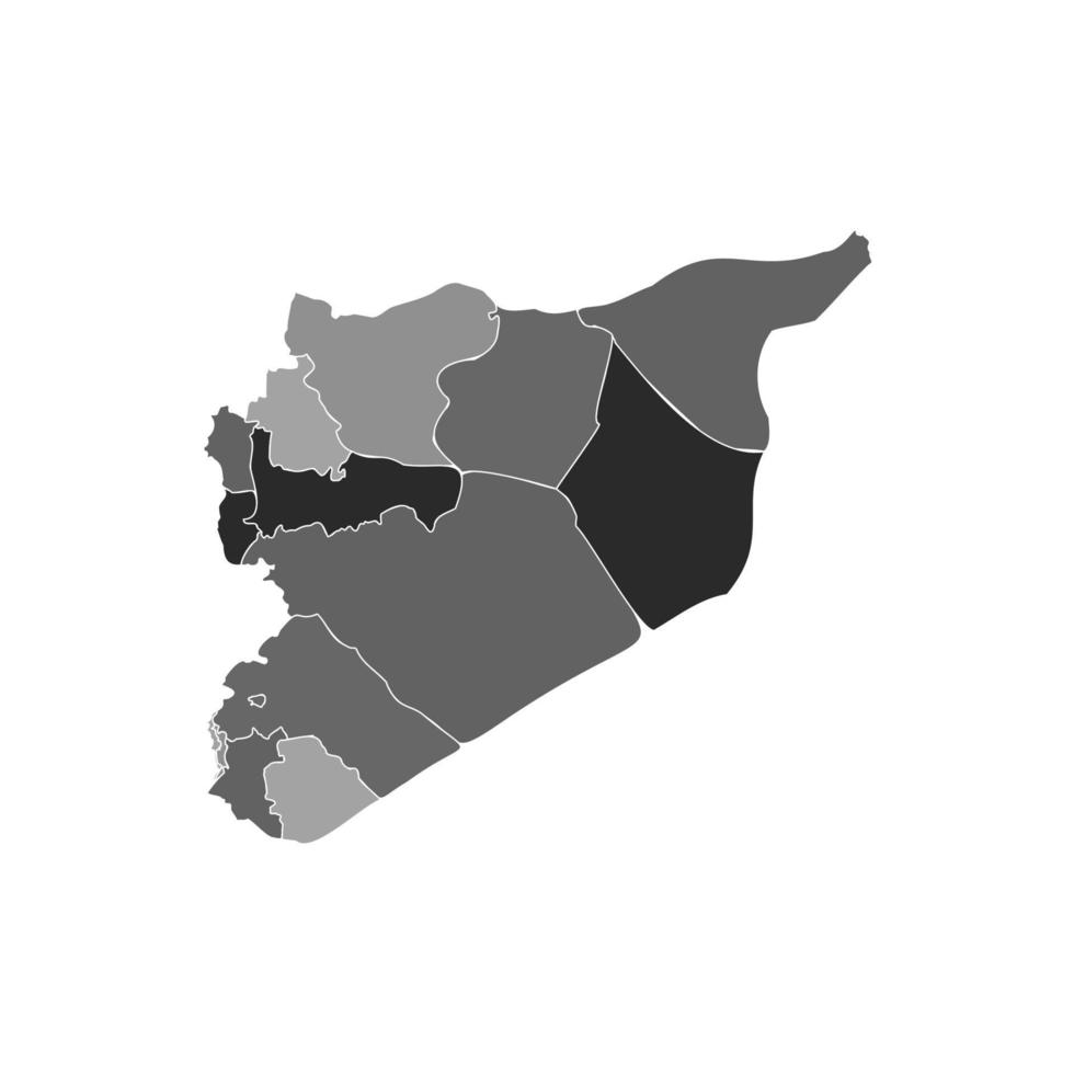 carte grise divisée de la syrie vecteur
