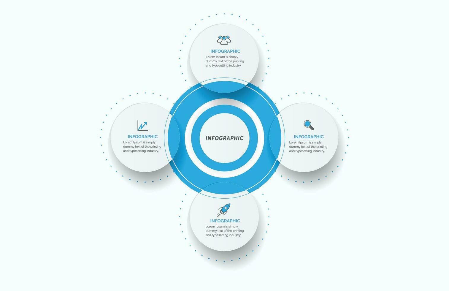 visualisation des données d'entreprise. diagramme de processus. éléments abstraits du graphique, diagramme avec 4 étapes, options, parties ou processus. infographie de modèle d'entreprise de vecteur, conception, vecteur, 2,3,4,5,6, vecteur