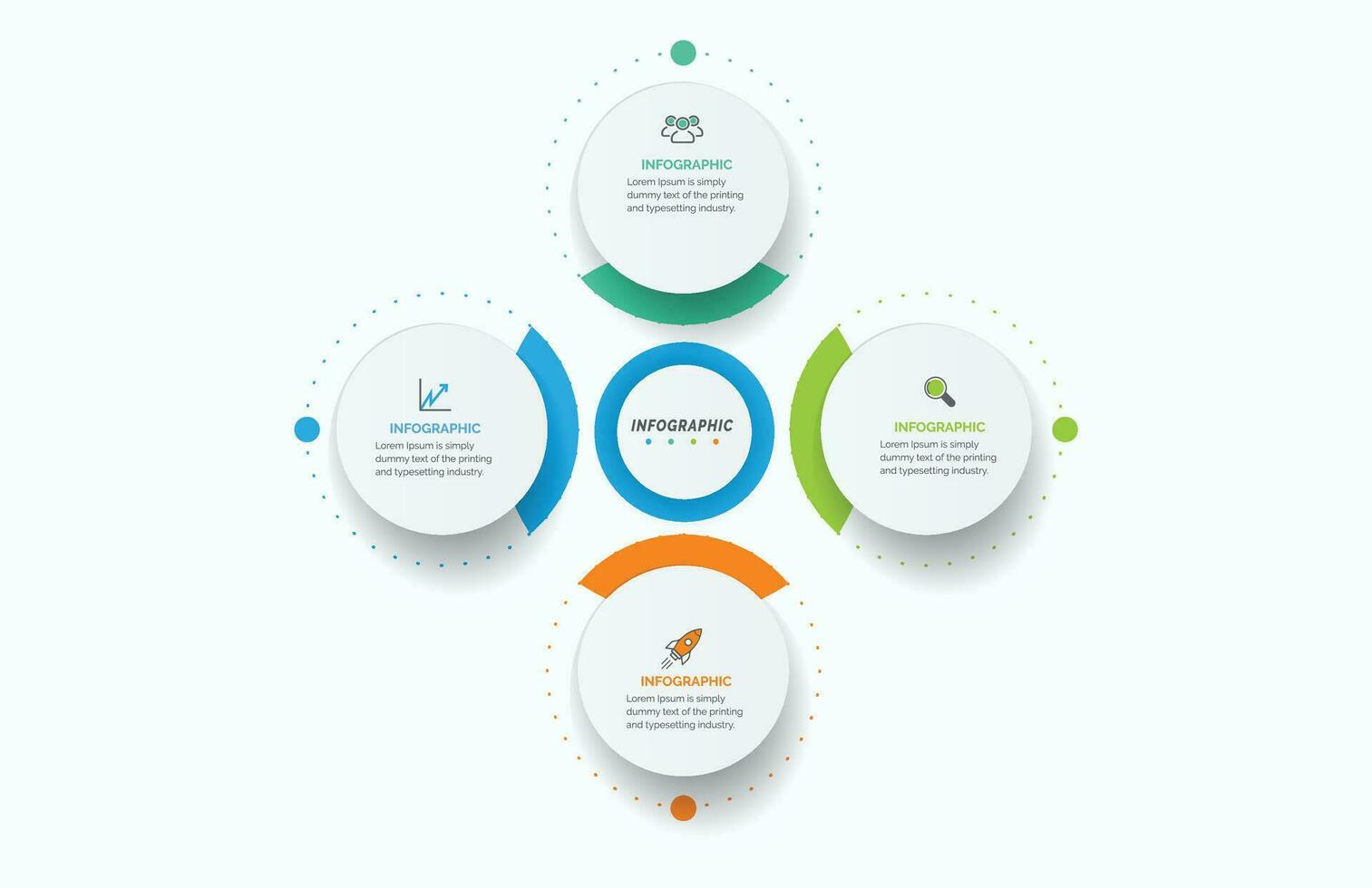 visualisation des données d'entreprise. diagramme de processus. éléments abstraits du graphique, diagramme avec 4 étapes, options, parties ou processus. infographie de modèle d'entreprise de vecteur, conception, vecteur, 2,3,4,5,6, vecteur