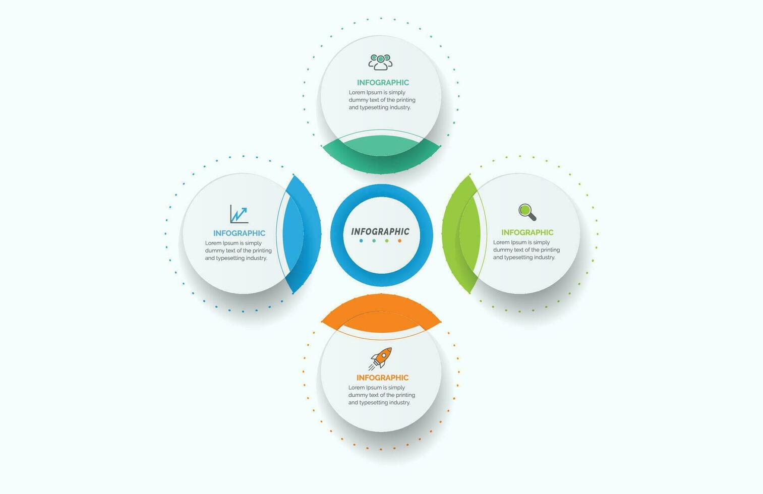 visualisation des données d'entreprise. diagramme de processus. éléments abstraits du graphique, diagramme avec 4 étapes, options, parties ou processus. infographie de modèle d'entreprise de vecteur, conception, vecteur, 2,3,4,5,6, vecteur