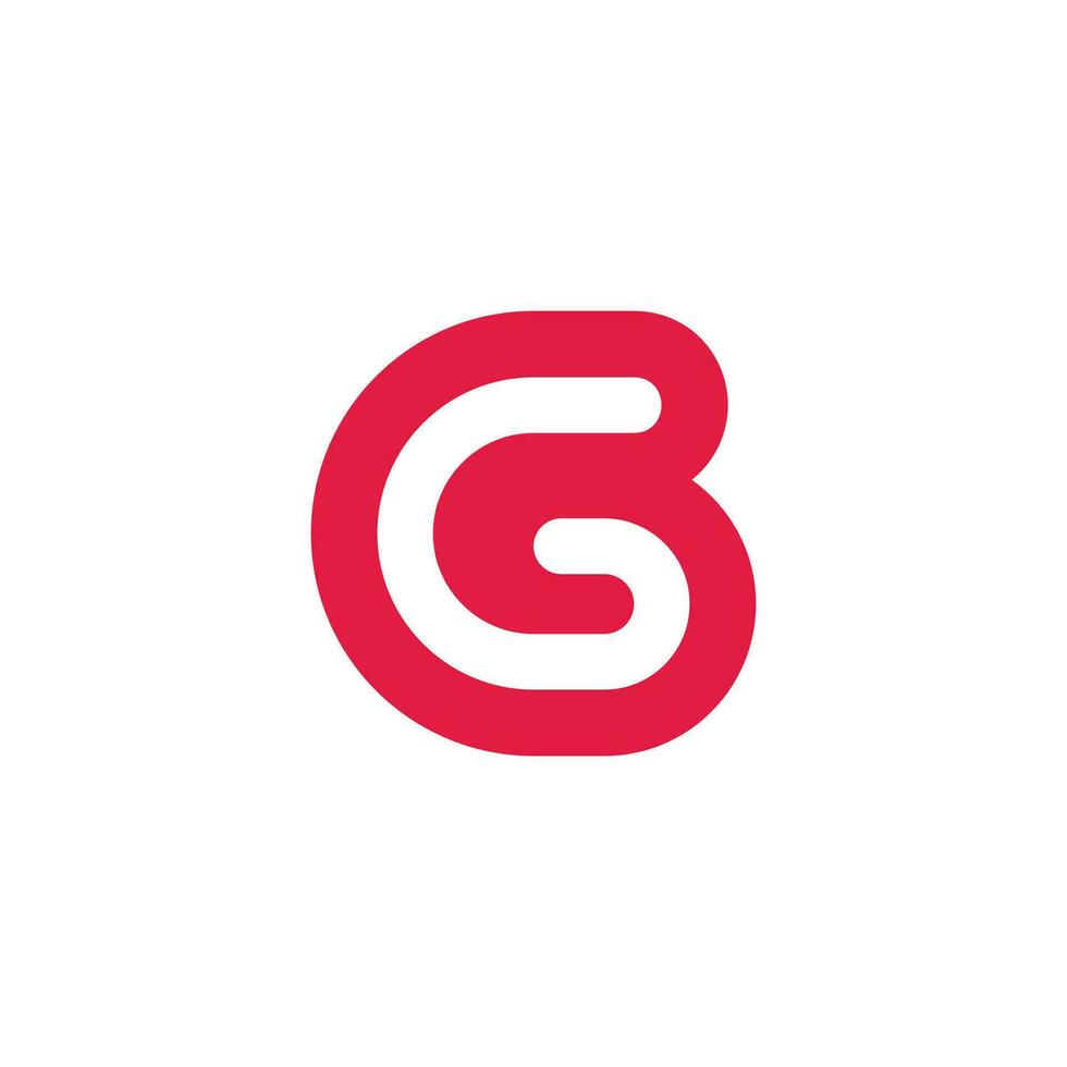 lettre gb contour courbes mignonne logo vecteur
