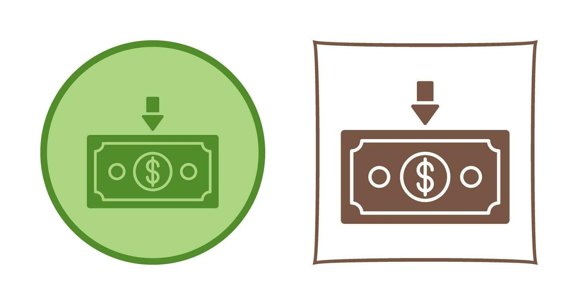icône de vecteur d'argent vers le bas