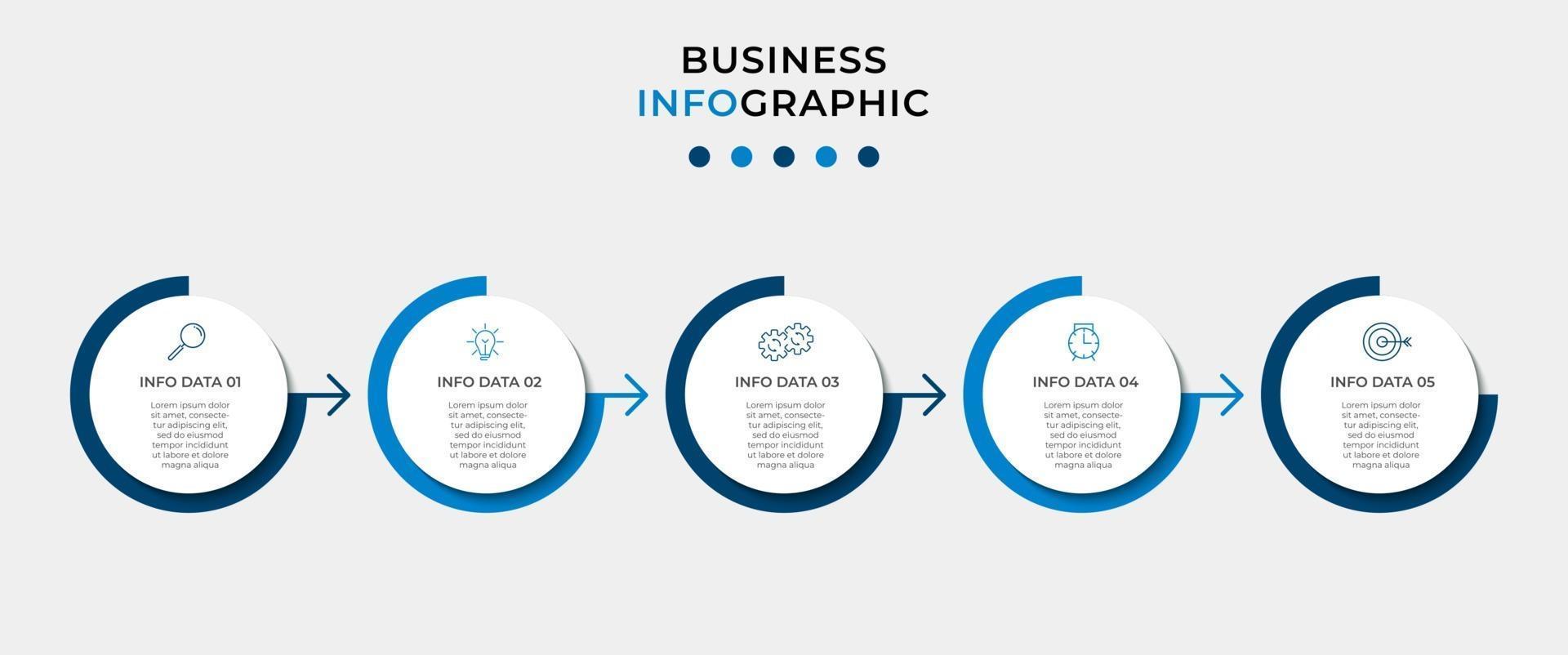 modèle de conception infographique avec des icônes et 5 options ou étapes vecteur